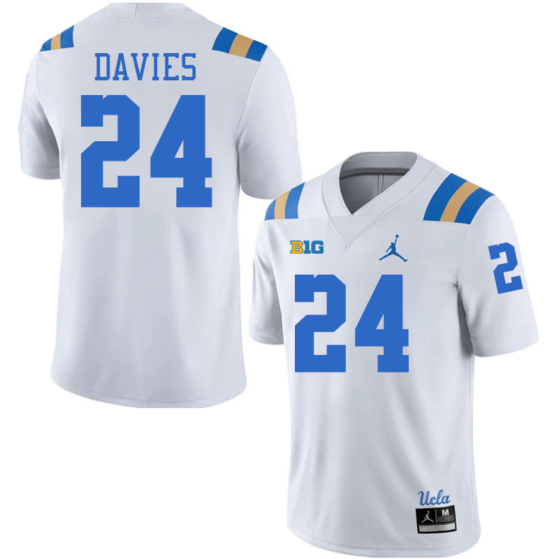 UCLA Bruins #24 Jaylin Davies Big 10 Conference College Football Jerseys Stitched Sale-White